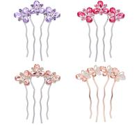 Pettine per capelli con strass e strass per capelli da sposa, con strass, forcine per capelli in metallo con strass, accessori per capelli lunghi e spessi, accessori per capelli da donna (confezione