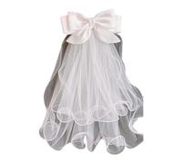 Pettine per capelli con velo con fiocco, colore bianco, accessorio per capelli da sposa, copricapo popolare per addio al nubilato, feste di fidanzamento e eventi