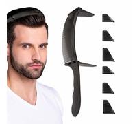 Pettine per capelli curvo - pettine a denti curvi, pettine per acconciature | pettine di posizionamento professionale regolabile, pettine per taglio di capelli da barbiere con 6 supporti, strumento