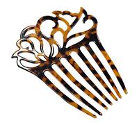 Pettine per capelli da donna, 7 denti, in acetato di celluloide cavo, tartaruga, Updo, forcina, pettine per capelli ricci per bambini