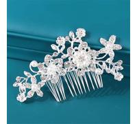 Pettine per capelli da donna con perle, accessori da sposa, fiore, pettine per capelli, ornamenti per balli scolastici, 11