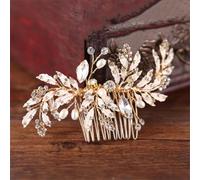 Pettine per capelli da donna con perline, diademi da sposa, con strass, perle, forcina per capelli da sposa, accessorio per capelli 11