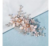 Pettine per capelli da donna con perline, diademi da sposa, con strass, perle, forcina per capelli da sposa, accessorio per capelli 5