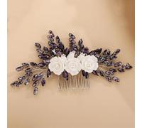 Pettine per capelli da donna con strass, accessorio per capelli da sposa, gioielli per matrimoni, feste, diademi viola