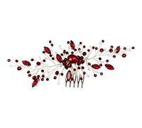 Pettine per capelli da sposa, con cristalli color vinaccia, accessorio per donne e ragazze, per feste e banchetti (rosso vinaccio)