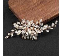 Pettine per capelli da sposa con perle e fiori, accessori per capelli da sposa, forcina per capelli, tiara da sposa, copricapo per balli scolastici, 17