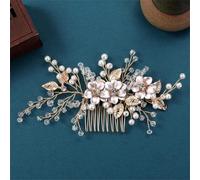 Pettine per capelli da sposa con perle, fiori, accessori per capelli da sposa, forcina per capelli da sposa, tiara per ballo scolastico, 3