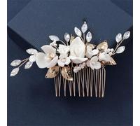 Pettine per capelli da sposa con perle, fiori, accessori per capelli da sposa, forcina per capelli da sposa, tiara per ballo scolastico, 21