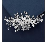 Pettine per capelli da sposa con perle, fiori, accessori per capelli da sposa, forcina per capelli da sposa, tiara per ballo scolastico, 5