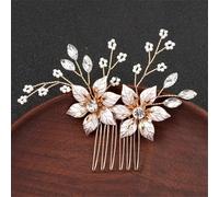 Pettine per capelli da sposa, con perle, fiori, accessori per capelli da sposa, forcina per capelli da sposa, tiara per ballo scolastico, 8
