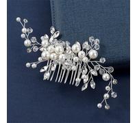Pettine per capelli da sposa con perle, fiori, accessori per capelli da sposa, forcina per capelli da sposa, tiara per ballo scolastico, 4