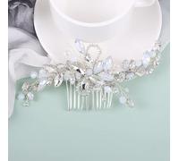 Pettine per capelli da sposa, con strass blu e opale, stile vintage, accessorio per capelli da sposa, accessorio per spose e damigelle
