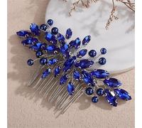 Pettine per capelli da sposa con strass e perle, fatto a mano, accessorio per capelli elegante, colore argento