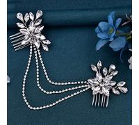 Pettine per Capelli da Sposa, da Donna, con Fiori, in Lega, a Forma di Foglia, per concorsi di Bellezza, da Sposa, Taira (HP140)