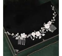 Pettine per capelli da sposa da donna, diademi con perle, fiore forcina, clip per ragazze, feste, matrimoni, accessori per capelli 8