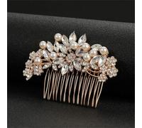 Pettine per capelli da sposa diademi copricapo strass fiore forcina per capelli clip per capelli da ballo gioielli 3