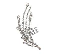 Pettine per capelli d'argento da donna-Fermaglio per capelli vintage decorativo con design floreale, Accessori per capelli da sposa per occasioni speciali-left