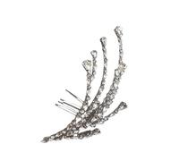 Pettine per capelli d'argento da donna-Fermaglio per capelli vintage decorativo con design floreale, Accessori per capelli da sposa per occasioni speciali-right