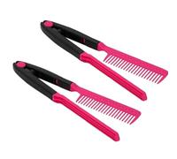 Pettine per capelli durevole a forma di V, pieghevole, fai da te, alla moda, per acconciature, mini spazzola per capelli, 2 pezzi (nero, rosso), pettine per capelli lisci
