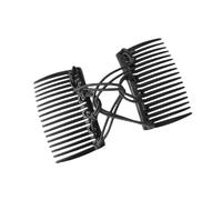 Pettine per capelli elastico regolabile nero, doppio pettine elastico, senza pieghe, forcine per capelli a doppio scivolo, pettini per donne accessori per lo styling dei capelli strumenti ed