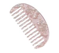 Pettine per capelli in acetato, bello e trasparente, leggero, portatile, compatto, semicircolare, minimalista, rosa