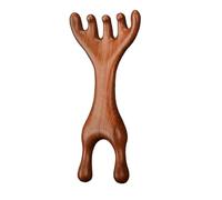 Pettine per capelli in legno di sandalo - Pettine alla moda per corna di cervo, pettine con denti larghi e raschietto per il naso | Unico e versatile pettine per capelli dal design delle corna