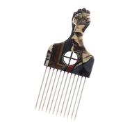Pettine per capelli in metallo Picks Afro Pick Pettini per lo styling dei capelli pettine strumento per parrucchiere nero ricci acconciatura afro pick