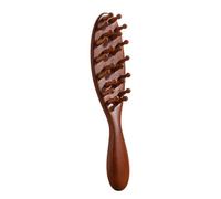 Pettine per capelli naturale in legno di sandalo con manico lungo 22 denti Meridian Point Massaggiatore per cuoio capelluto Relax Crescita Fatto a mano Detangler A
