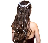 Pettine Per Capelli Perlati - Pettine Capelli Sposa Con Perle E Nappine Fatto A Mano, Accessorio Decorativo Acconciatura Matrimonio | Cerchietto Ondulato Elegante E Fermaglio Gioiello Per Donna, Rag