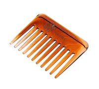 Pettine per capelli ricci districanti a denti larghi da uomo per la testa della schiena, pettine a olio color ambra, 9,5 x 7 cm
