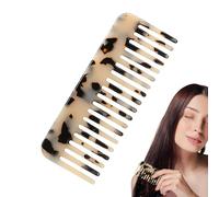 Pettine per capelli ricci per tartarughe | Pettine districante per capelli con piccola da viaggio antistatica marmorizzata | Pettine lucidato tagliato a mano con denti larghi per capelli fini