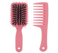 Pettine per capelli Set di spazzole Spatola per massaggio Dente largo Levigante Styling per uomo Donna Bambino Rosa ABS 2 pezzi 15 5 cm 16 2 cm