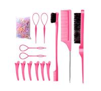 Pettine per capelli | Spazzola a setole naturali, Kit portatile di pettini districanti e spazzole per donne e ragazze, per treccia, acconciatura voluminosa, soggiorno, casa e viaggio