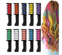 Pettine per capelli temporaneo, 10 colori, pettinini a gesso per ragazze, lavabile per colorare i capelli, per cosplay, Halloween