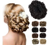 Pettine per chignon, capelli ricci, biondo platino chiaro | Extension per capelli spessi per donne e donne, morbidi ricci naturali, ideali per l'uso quotidiano e le feste