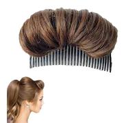 Pettine per chignon invisibile, marrone chiaro, con clip per chignon, soffici e soffici, per ragazze e donne, accessori per diradamento
