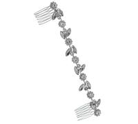 Pettine per Chioma da Sposa con Cristalli Argento Elegante | Rame e Cristalli, Catena Decorativa, Effetto Luminoso, per Sposa e Cerimonia, Stile Versatile