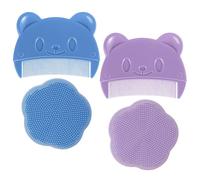 Pettine Per Crosta Per Bambini Da 4 Pezzi, Comodo Silicone Morbido, Spazzola Da Bagno Per Neonati, Adatta Per La Cura Del Cuoio Capelluto Del Bambino.