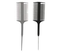 Pettine per Evidenziatore, Pettini per Capelli Professionali per Donna, Pettini per Capelli in Plastica per Evidenziare la Colorazione dei Capelli, Kit Pettine per Sezionamento dei Capelli su Doppio L