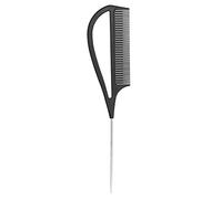 Pettine per evidenziazione dei capelli Pettine per capelli antistatico Pettine per capelli per styling Pettine a coda di cavallo in acciaio inossidabile per la casa del salone di (Black)