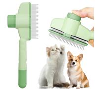 Pettine per gatti e cani, strumento per la rimozione dei peli degli animali domestici, per gatti e cani, con pulsante di rilascio, autopulente, con denti in metallo in acciaio inossidabile lunghi e