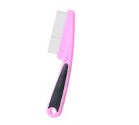 Pettine per la cura degli animali contro le pulci, pettinatura con aghi in acciaio inossidabile per cani e gatti, rimozione dei pidocchi, pettine a denti stretti(Pink)