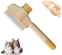 Pettine per la rimozione dei peli di animali, pettine antipulci autopulente, pettine per la toelettatura di animali con pulsante di rilascio
