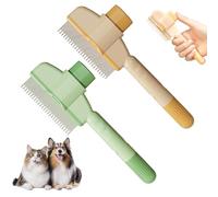 Pettine per la rimozione dei peli di animali, pettine antipulci autopulente, pettine per la toelettatura di animali con pulsante di rilascio