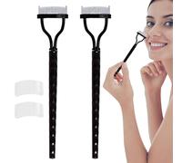 Pettine Per Le Ciglia Per Gli Occhi - 2 Pacchetti Di Denti In Metallo Definiscono | Pettine Per La Formazione Di Ciglia Con Copertura Protettiva | Strumento Cosmetico Per Il Trucco Spazzole Per Le