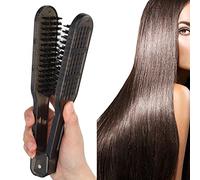 Pettine per Lisciare i Capelli con Setole di Cinghiale, Spazzola per Lisciare i Capelli con Setole Morbide Ed Elastiche, Materiale Resistente Al Calore per Un'asciugatura e uno
