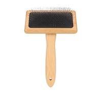 Pettine per macramè con Foro Cuscino per Spazzola per Pulizia in bambù Finemente Lucidato Pelle di Pecora Lana Perni in Acciaio Inossidabile Tappeto per (13,7x20,3x5,2
