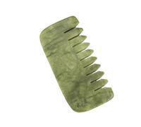Pettine per massaggi in giada naturale, testa meridiana per cuoio capelluto, viso, occhi, spalle, collo, raschiare, rilassare, pettine a denti larghi, 1 pezzo