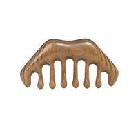 Pettine per massaggi Meridiano testa in legno di sandalo verde cinque denti larghi pettine agopuntura terapia circolatoria antistatico capelli lisci (stile u)