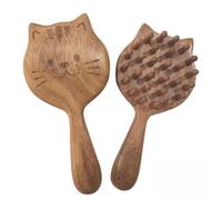 Pettine per massaggio a disco a 28 pin, realizzato a mano, in legno di sandalo, allevia lo stress e migliora la circolazione (legno naturale, 2 stili) (pettine per unghie per gattini)